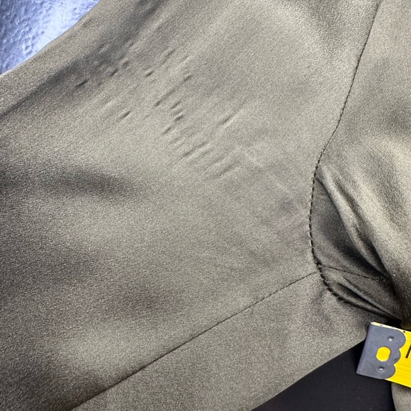 Y2K Burberry Prorsum Olive Green Ruched Blouse - Picture 13 of 16